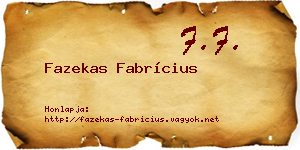 Fazekas Fabrícius névjegykártya