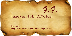 Fazekas Fabrícius névjegykártya