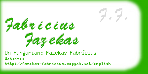 fabricius fazekas business card